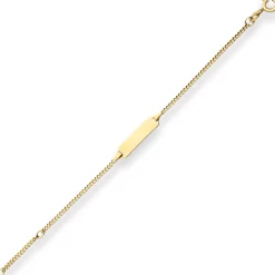 1,7mm Id-Armband Panzerkette Goldarmband Armschmuck aus 375 Gold Gelbgold 14cm