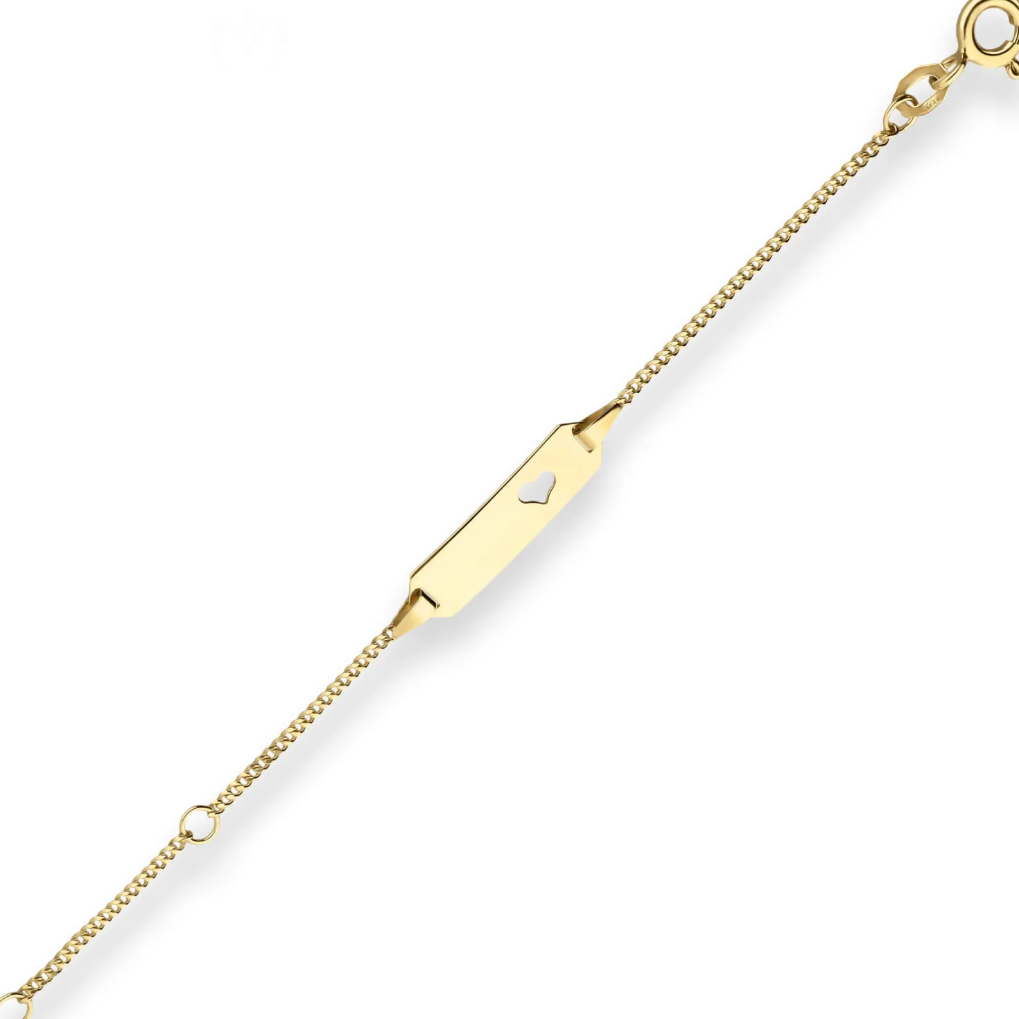 1,4mm Id-Armband Panzerkette Herz Armschmuck aus 333 Gold Gelbgold 14cm