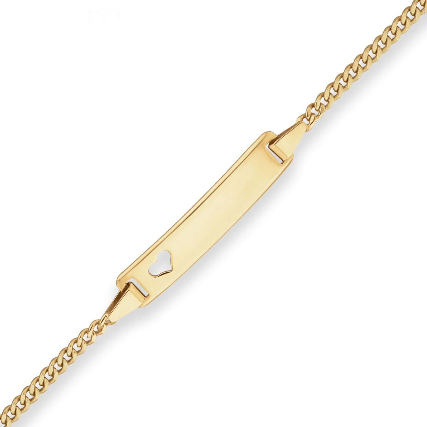 2,1mm Id-Armband Panzerkette Herz Armschmuck aus 750 Gold Gelbgold 16cm