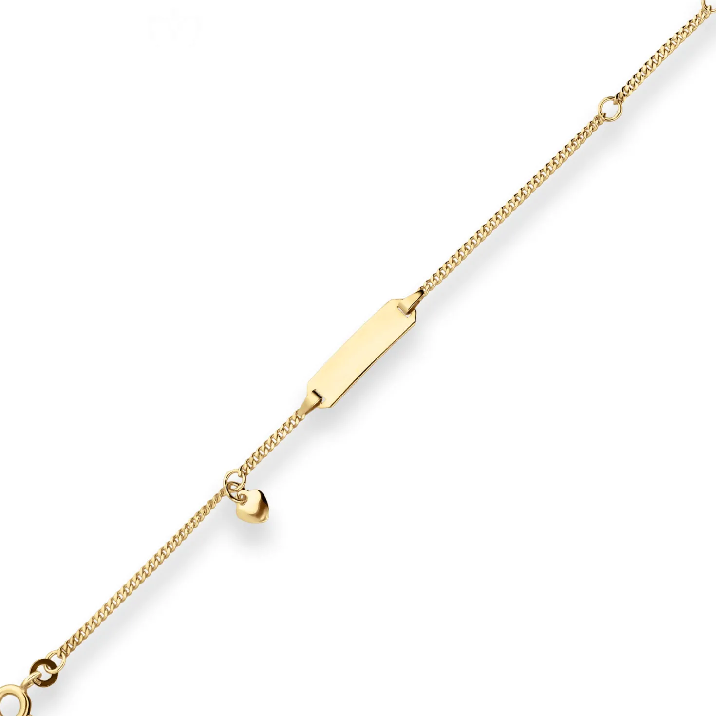 1,7mm Id-Armband Panzerkette Herz Armschmuck aus 333 Gold Gelbgold 14cm