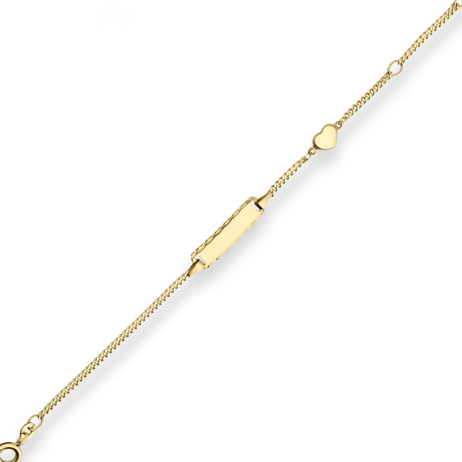 1,8mm Id-Armband Panzerkette Herz Armschmuck aus 585 Gold Gelbgold 14cm