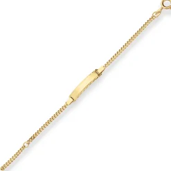 2,4mm Id-Armband Panzerkette Schildband Armschmuck aus 585 Gold Gelbgold 14cm