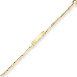 2,4mm Id-Armband Panzerkette Schildband Armschmuck aus 585 Gold Gelbgold 14cm