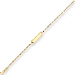 1,7mm Id-Armband Panzerkette Schildband Armschmuck aus 750 Gold Gelbgold 14cm