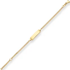 2,1mm Id-Armband Panzerkette Schildband Armschmuck aus 750 Gold Gelbgold 14cm