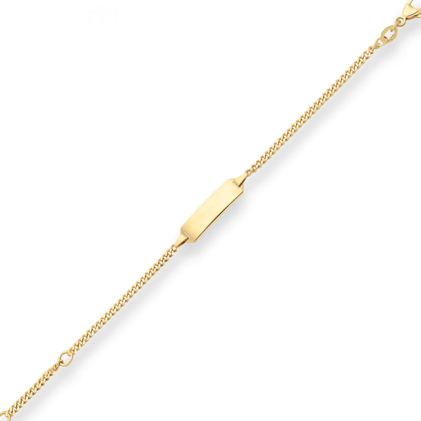 2,1mm Id-Armband Panzerkette Schildband Armschmuck aus 750 Gold Gelbgold 14cm