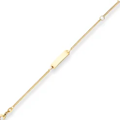 1,7mm Id-Armband Panzerkette Schildband Armschmuck aus 750 Gold Gelbgold 14cm