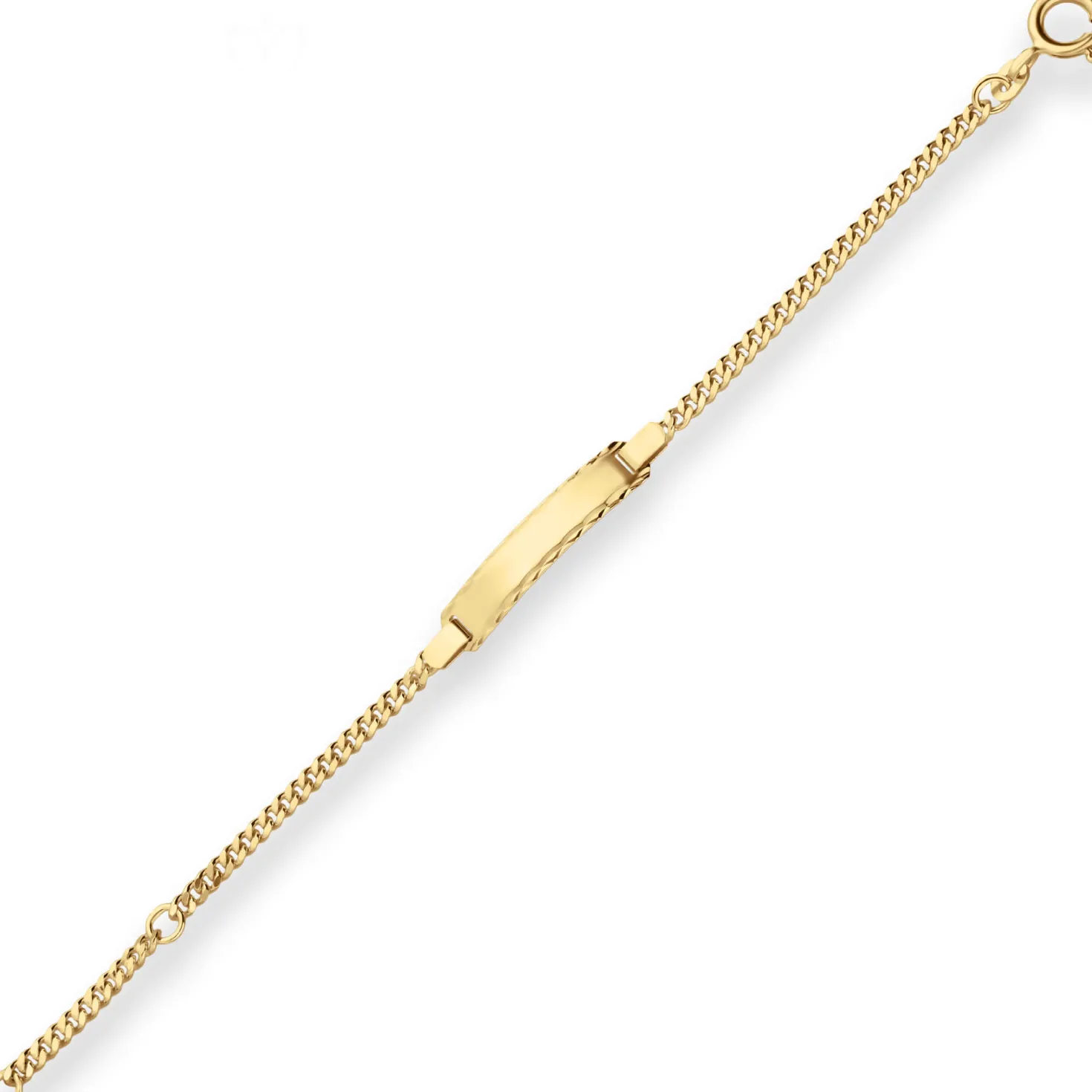 2,4mm Id-Armband Panzerkette Schildband Armschmuck aus 333 Gold Gelbgold 16cm