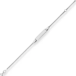 1,3mm Id-Armband Panzerkette Schildband Armschmuck aus 333 Gold Weißgold 14cm