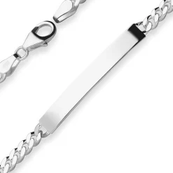 4,1mm Id-Armband Panzerkette Schildband Armschmuck aus 925 Silber 17cm