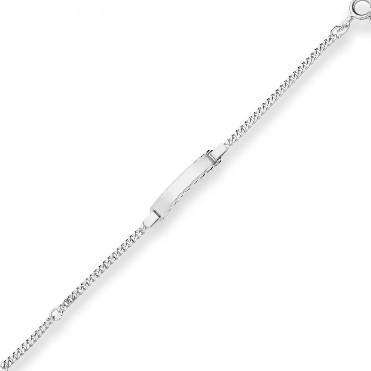 2,4mm Id-Armband Panzerkette Schildband Armschmuck aus 925 Silber 16cm