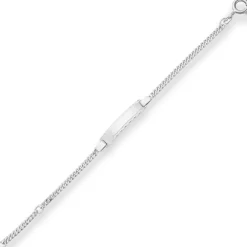 2,4mm Id-Armband Panzerkette Schildband Armschmuck aus 925 Silber 16cm