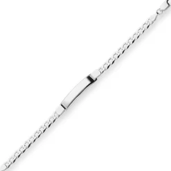 6mm Id-Armband Panzerkette Schildband Armschmuck aus 925 Silber 19cm