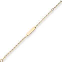 2,1mm Id-Armband Panzerkette Schildband aus 585 Gold Gelbgold 14cm