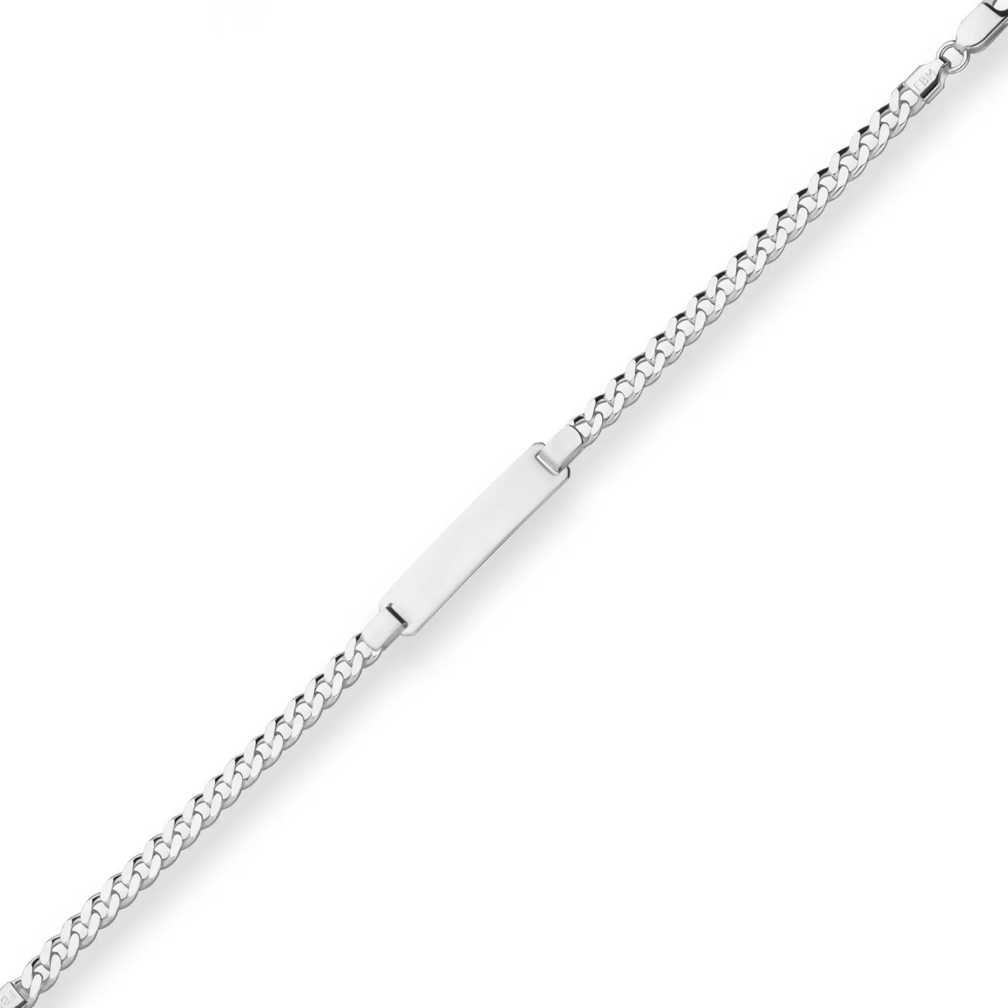 4,7mm Id-Armband Panzerkette Schildband aus 925 Silber matt-glänzend 19cm