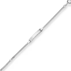 2,4mm Id-Armband Panzerkette Schildband aus 925 Silber rhodiniert 14cm
