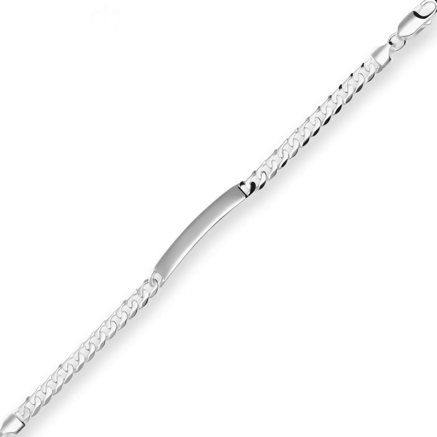 6,5mm Id-Armband Panzerkette Silberarmband Armschmuck aus 925 Silber 21cm