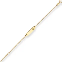 1,4mm Id-Armband Panzerkette Stern Armschmuck aus 585 Gold Gelbgold 14cm