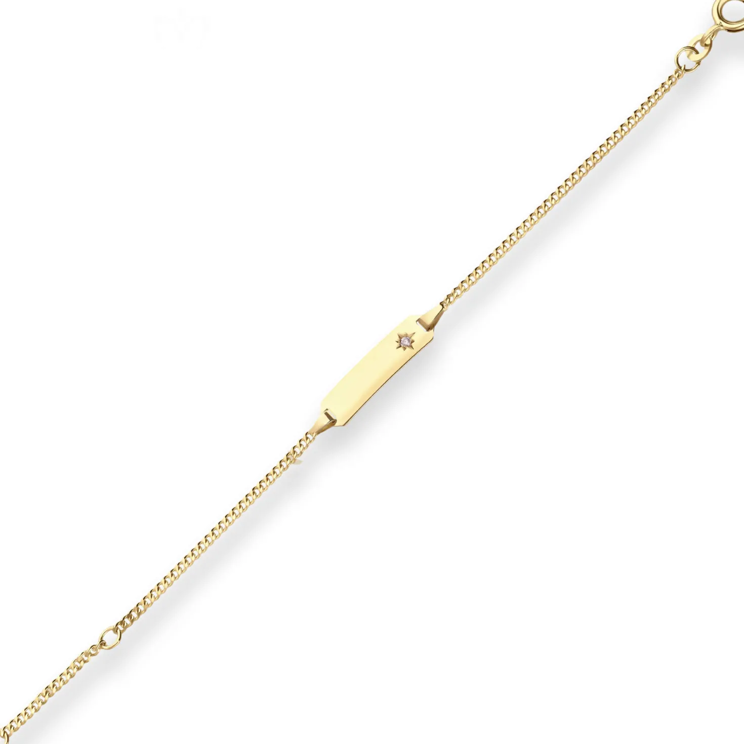 1,7mm Id-Armband Panzerkette Stern Armschmuck aus 333 Gold Gelbgold 14cm