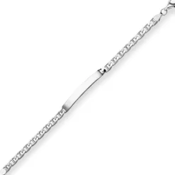 5,6mm Id-Armband Panzerstegkette Armschmuck aus 925 Silber rhodiniert 21cm