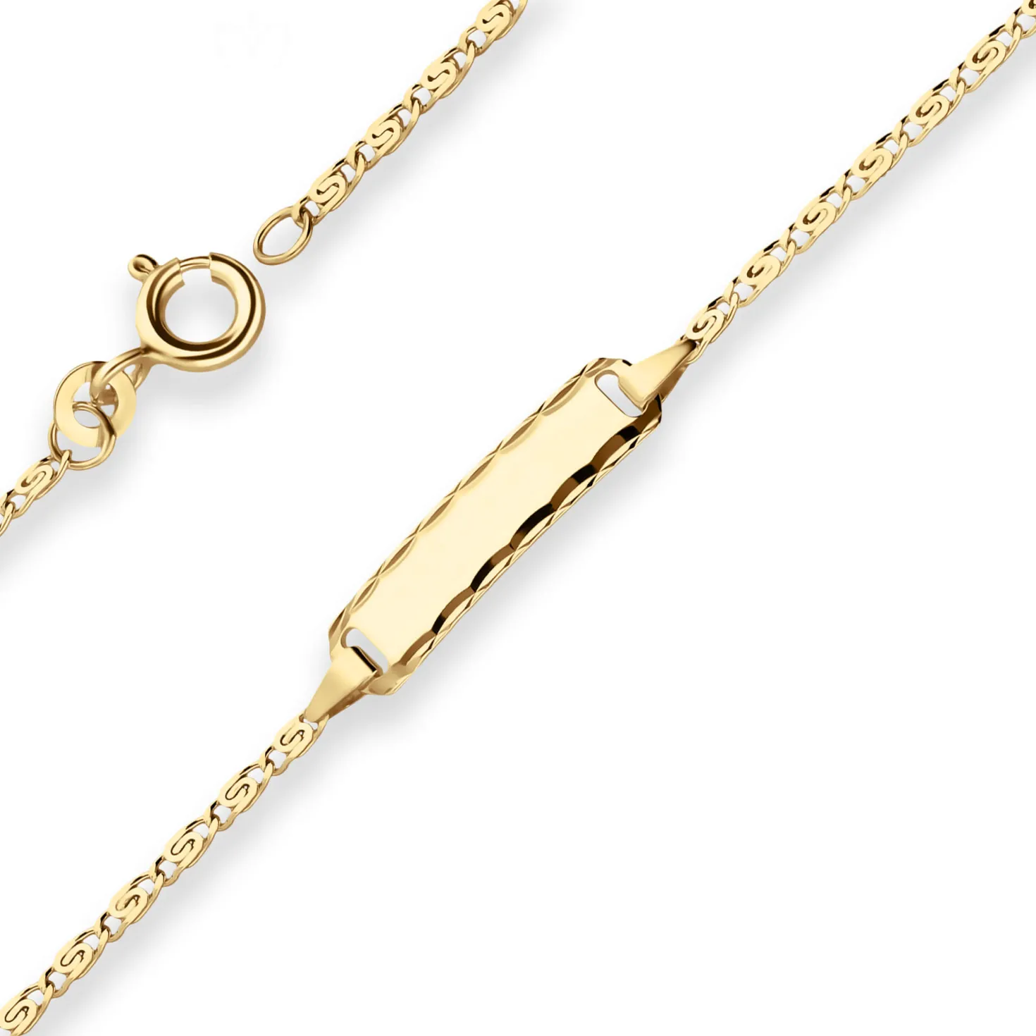 1,6mm Id-Armband S-Panzerkette Goldarmband Armschmuck aus 585 Gold Gelbgold 12cm