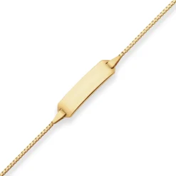 0,9mm Id-Armband Veneziakette Schildband Armschmuck aus 750 Gold Gelbgold 14cm