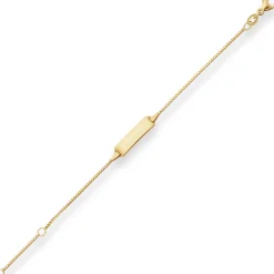 0,9mm Id-Armband Veneziakette Schildband Armschmuck aus 750 Gold Gelbgold 14cm