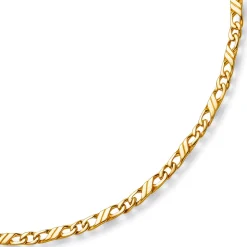 3mm Jeukette Kette Collier Halskette, 585 Gold Gelbgold massiv, 55cm