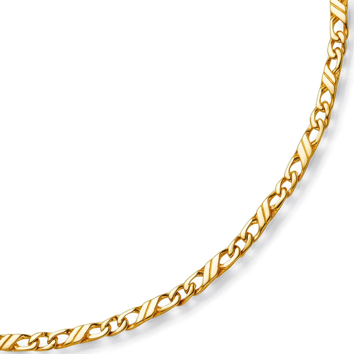 3mm Jeukette Kette Collier Halskette, 585 Gold Gelbgold massiv, 50cm