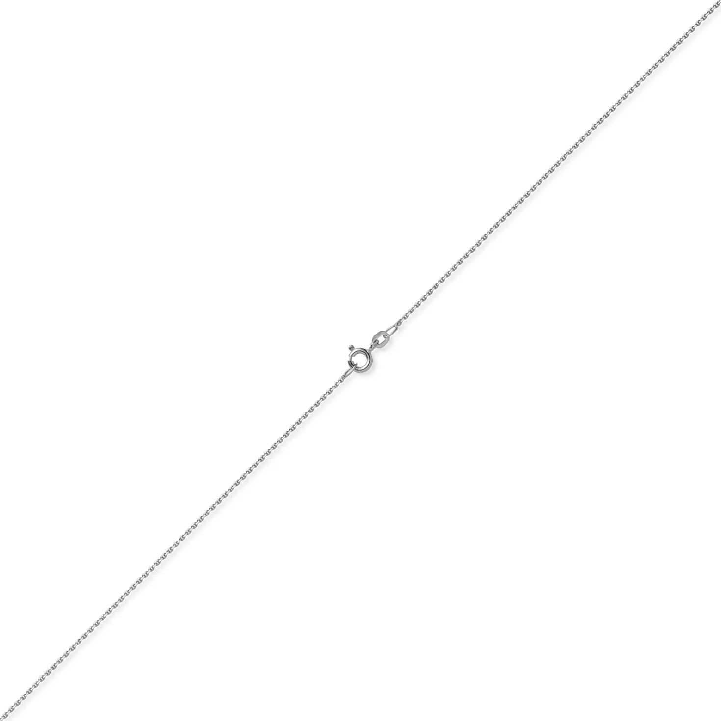 1,2mm Kette Ankerkette Collier aus 585 Gold Weißgold diamantiert 40cm