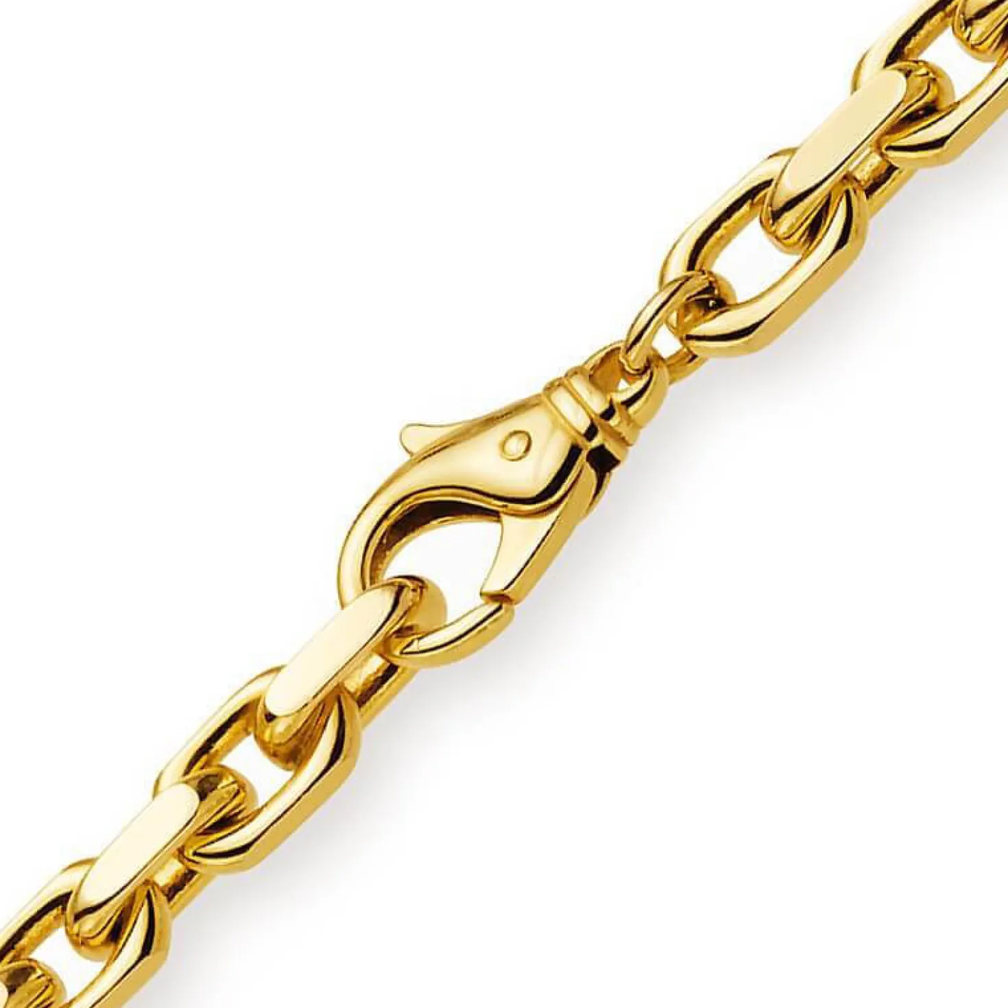6,5mm Kette Collier Ankerkette aus 585 Gold Gelbgold, 60cm, für Herren
