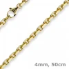 4mm Kette Collier Ankerkette aus 585 Gold Gelbgold, 50cm, Herren