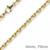 4mm Kette Collier Ankerkette aus 585 Gold Gelbgold 70cm Herren Goldkette