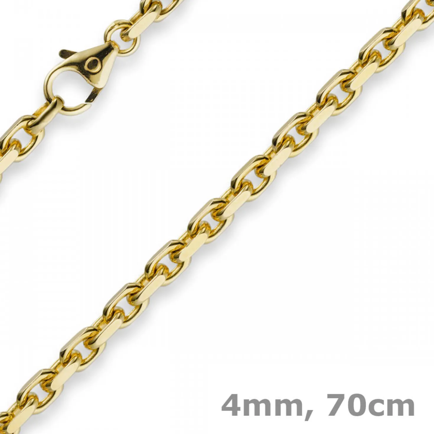 4mm Kette Collier Ankerkette aus 585 Gold Gelbgold 70cm Herren Goldkette