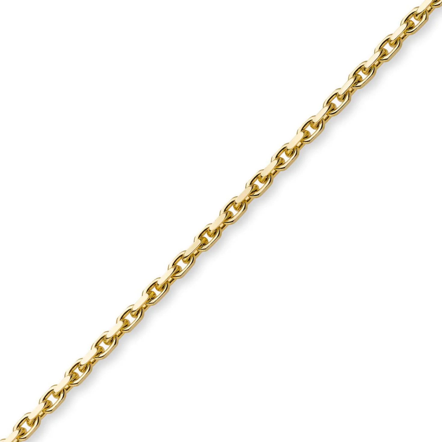 2,5mm Kette Collier Ankerkette aus 585 Gold Gelbgold, 60cm, Unisex