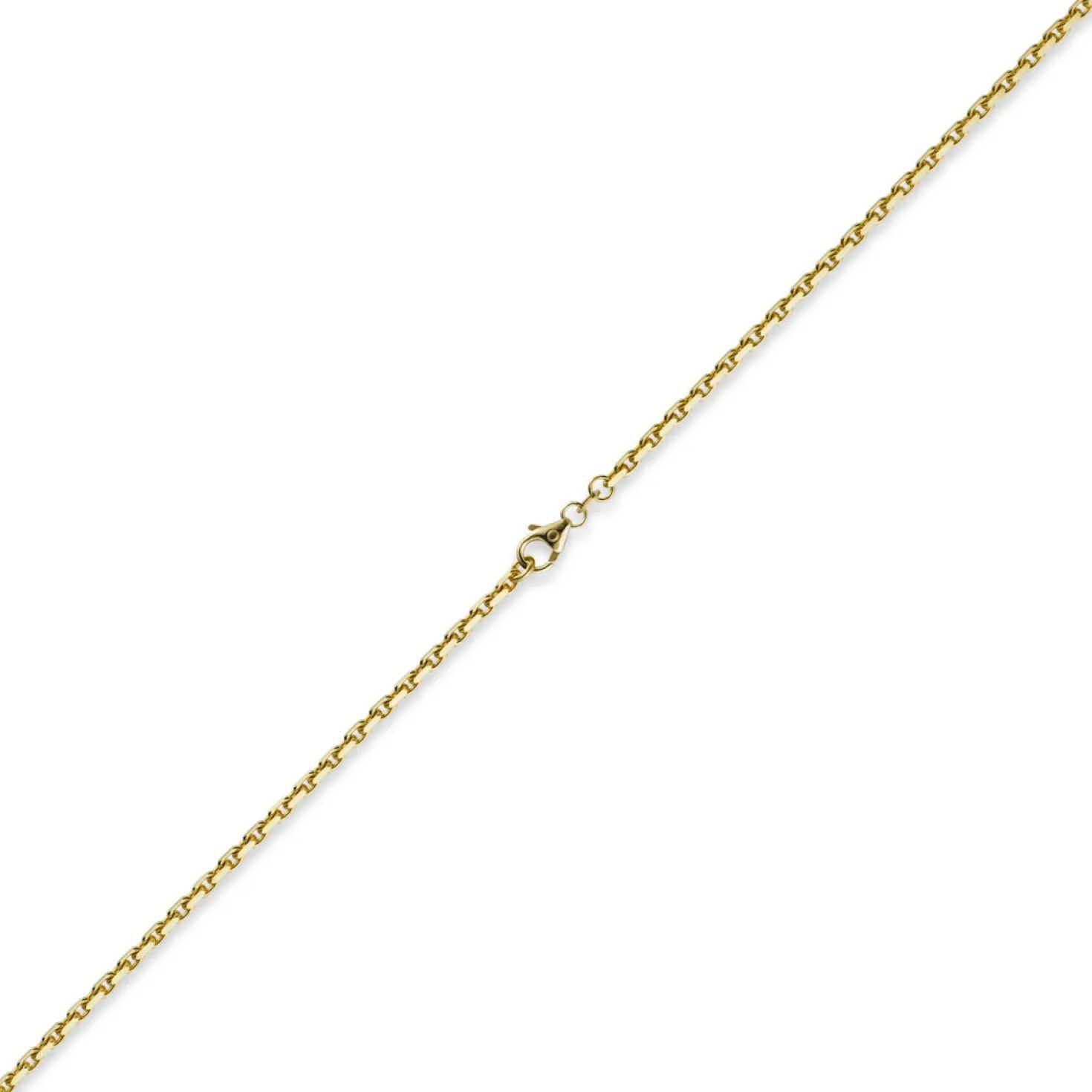 2,5mm Kette Collier Ankerkette aus 585 Gold Gelbgold, 55cm, Unisex