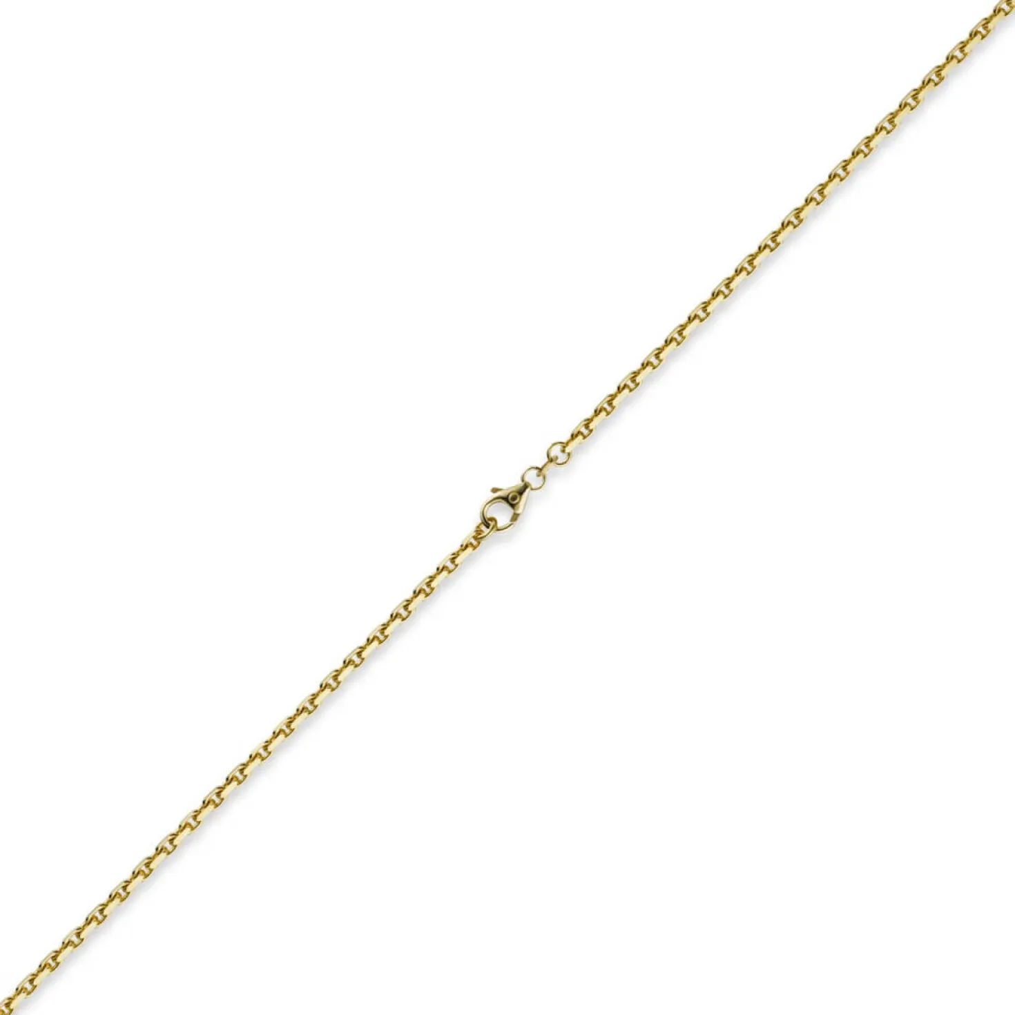 2,5mm Kette Collier Ankerkette aus 750 Gold Gelbgold 55cm Unisex Goldkette