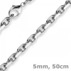 5mm Kette Collier Ankerkette aus 750 Gold Weißgold, 50cm, massiv
