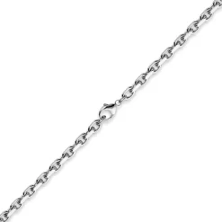 5mm Kette Collier Ankerkette aus 750 Gold Weißgold, 55cm, massiv