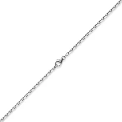 3mm Kette Collier Ankerkette aus 750 Gold Weißgold massiv, 50cm