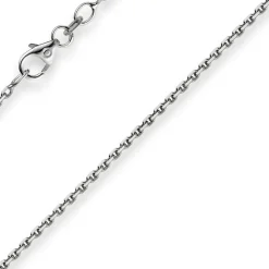 1,5mm Kette Collier Ankerkette diamantiert Halskette aus 750 Gold Weißgold 40cm