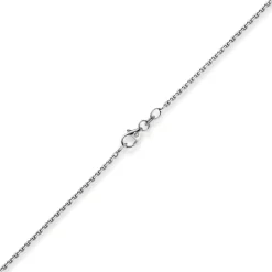 1,5mm Kette Collier Ankerkette diamantiert Halskette aus 750 Gold Weißgold 38cm