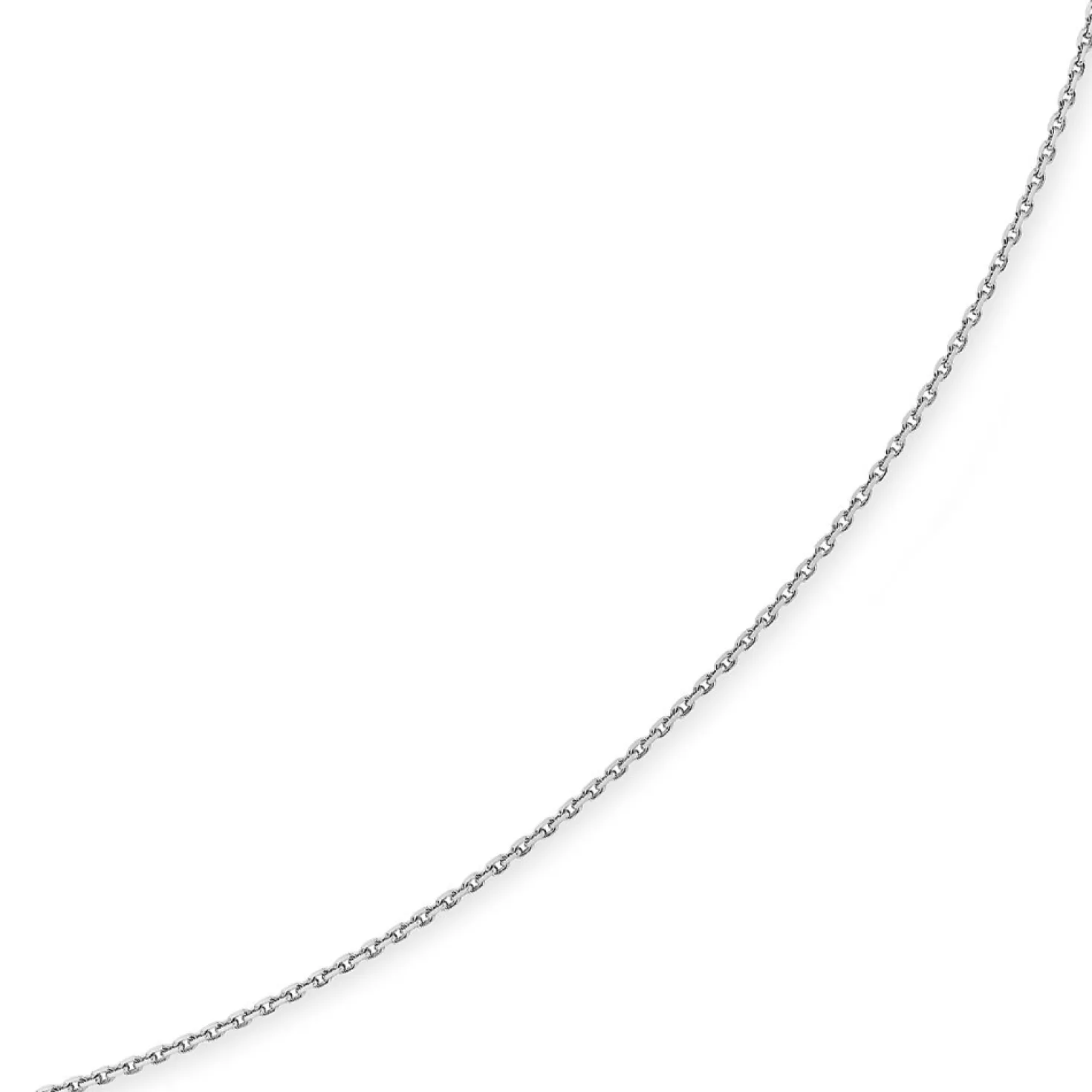 1,5mm Kette Collier Ankerkette diamantiert Halskette aus 750 Gold Weißgold 38cm