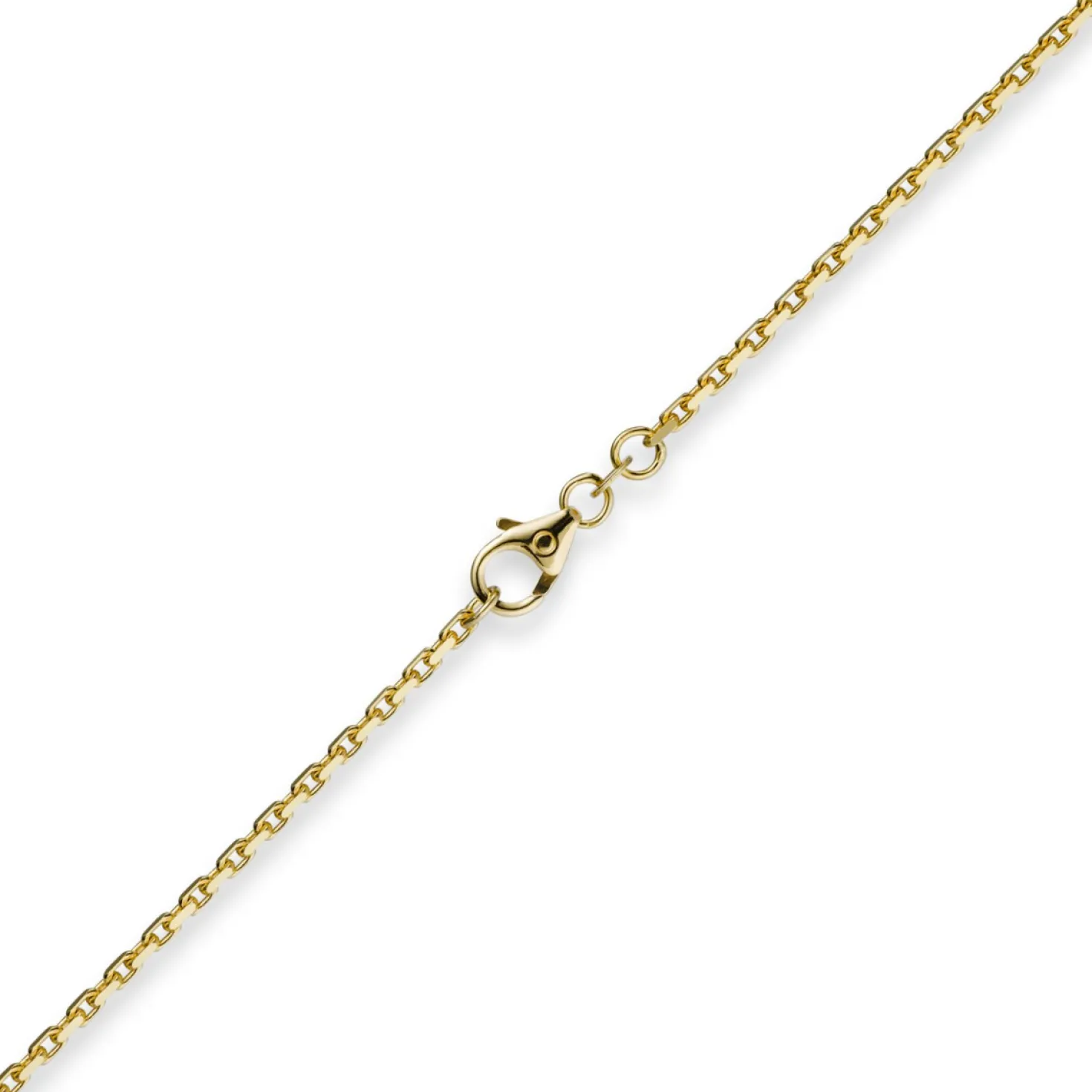 1,8mm Kette Collier Ankerkette diamantiert Halskette aus 750 Gold Gelbgold, 42cm