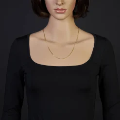 1,8mm Kette Collier Ankerkette diamantiert Halskette aus 750 Gold Gelbgold, 55cm