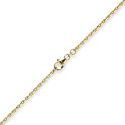 1,8mm Kette Collier Ankerkette diamantiert Halskette aus 750 Gold Gelbgold, 50cm