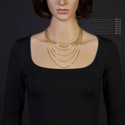 1,8mm Kette Collier Ankerkette diamantiert Halskette aus 750 Gold Gelbgold, 50cm