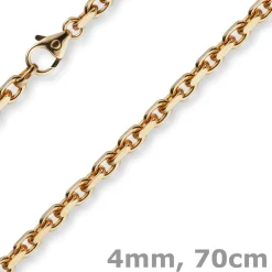 4mm Kette Collier Ankerkette Halskette aus 585 Gold Rotgold massiv 70cm