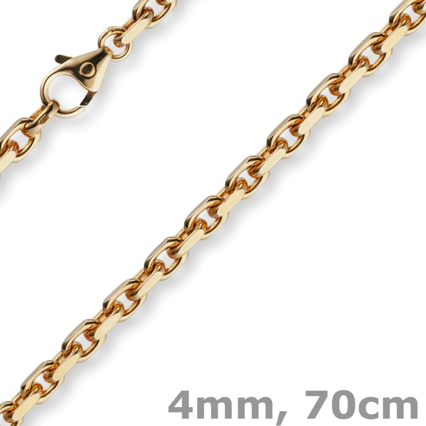 4mm Kette Collier Ankerkette Halskette aus 585 Gold Rotgold massiv 70cm