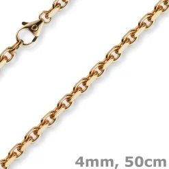 4mm Kette Collier Ankerkette Halskette aus 585 Gold Rotgold massiv 50cm